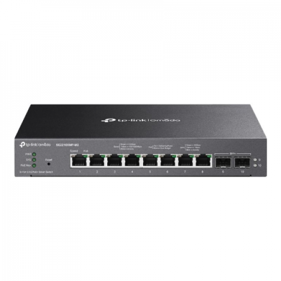 TP-LINK | Omada 8-Port 2.5GBASE-T and 2-Port 10GE SFP+ Smart Switch with 8-Port PoE+ | SG2210XMP-M2 | Managed L2 | Desktop/Rackmountable | 60 month(s)