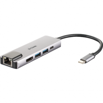 D-Link | 5-in-1 USB-C Hub with HDMI/Ethernet and Power Delivery | DUB-M520 | USB-C Hub | Warranty 24 month(s)