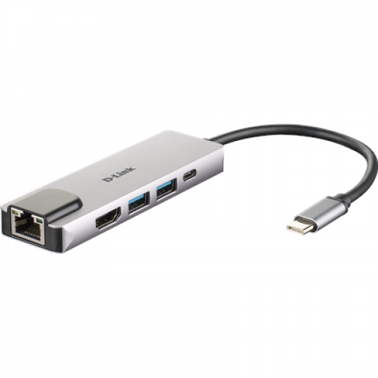 D-Link | 5-in-1 USB-C Hub with HDMI/Ethernet and Power Delivery | DUB-M520 | USB-C Hub | Warranty 24 month(s)
