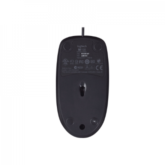 Logitech | Mouse | M100 | Optical | Optical mouse | Wired | Black