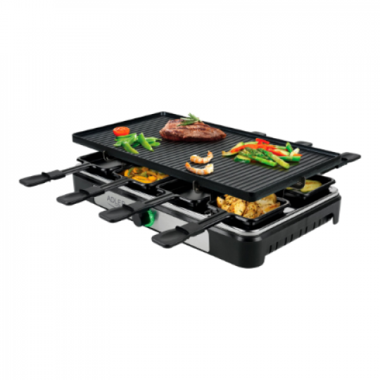 Adler | Raclette - electric grill | AD 6616 | Table | 1400 W | Black/Stainless steel