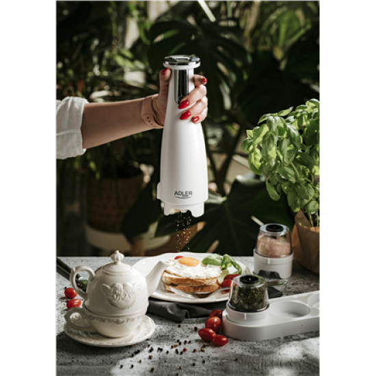 Adler | Electric Salt and pepper grinder | AD 4449w | Housing material ABS plastic | 7 W | Lithium | Matte White