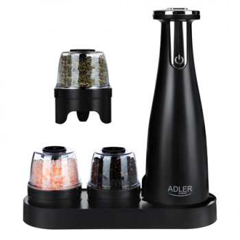 Adler | Electric Salt and pepper grinder | AD 4449b | Housing material ABS plastic | 7 W | Lithium | Matte Black