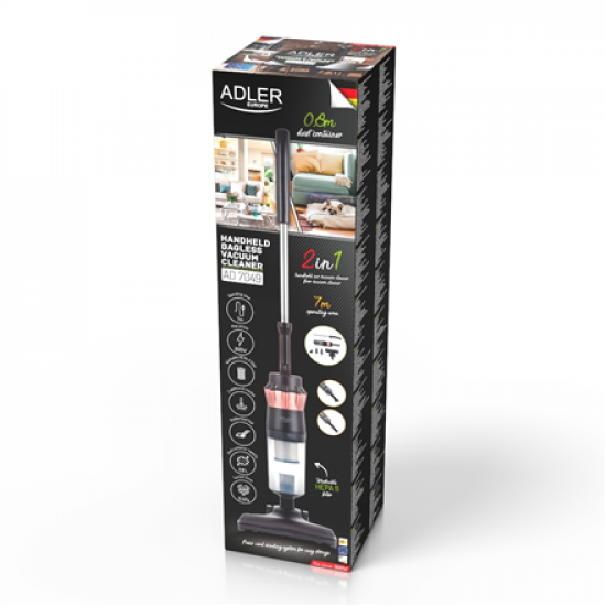 Adler | Vacuum Cleaner | AD 7049 | Corded operating | Handstick/Handheld | 800 W | Black | Warranty 24 month(s)
