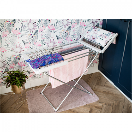 Adler | Foldable electric clothes drying rack | AD 7821 | 220 W | Silver/White
