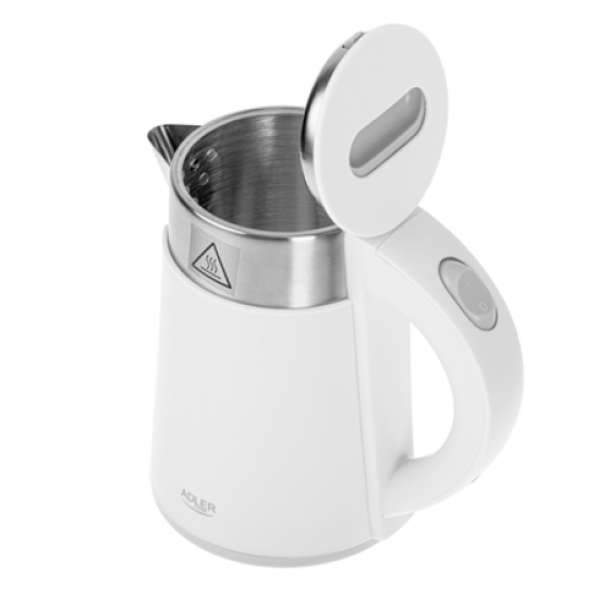 Adler | Kettle | AD 1372 | Electric | 800 W | 0.6 L | Plastic/Stainless steel | 360° rotational base | White