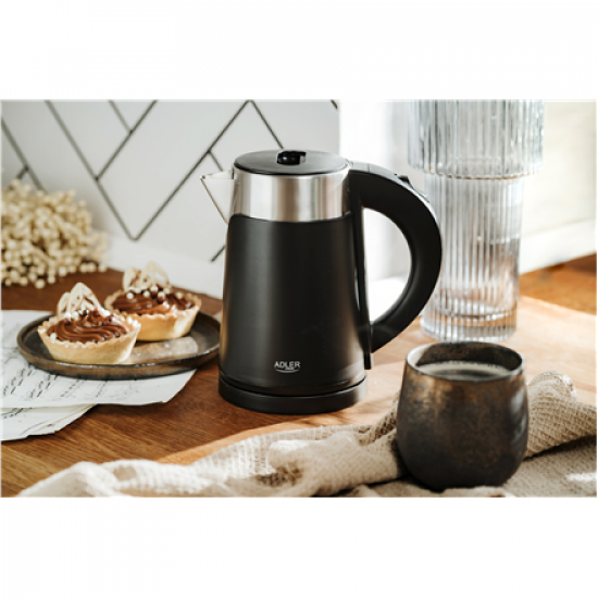 Adler | Kettle | AD 1372 | Electric | 800 W | 0.6 L | Plastic/Stainless steel | 360° rotational base | Black