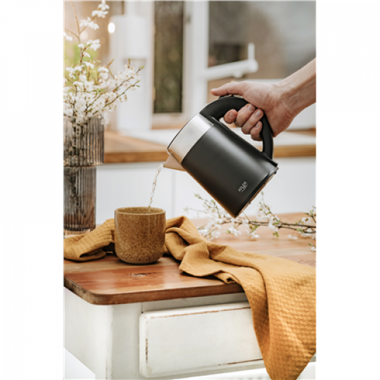 Adler | Kettle | AD 1372 | Electric | 800 W | 0.6 L | Plastic/Stainless steel | 360° rotational base | Black