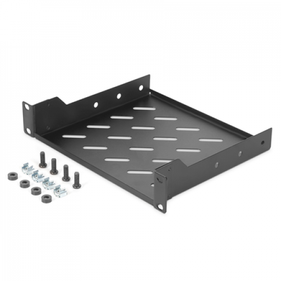 Digitus | 1U fixed shelf | DN-10-TRAY-2-B | Black | Perfect for storage of components which are not 254 mm (10