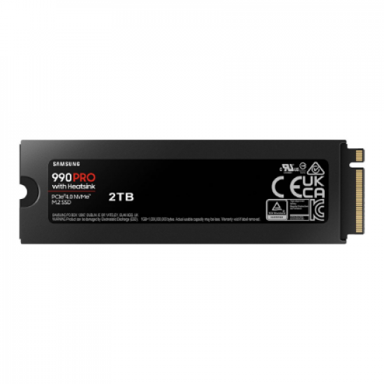 Samsung | 990 PRO with Heatsink | 2000 GB | SSD form factor M.2 2280 | Solid-state drive interface M.2 NVMe | Read speed 7450 MB/s | Write speed 6900 MB/s