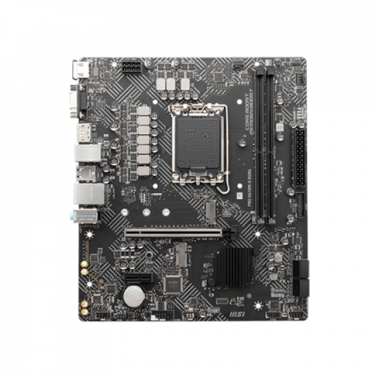 MSI | PRO H610M-G DDR4 | Processor family Intel | Processor socket  LGA1700 | DDR4 DIMM | Memory slots 2 | Supported hard disk drive interfaces SATA, M.2 | Number of SATA connectors 4 | Chipset Intel H610 | M-ATX