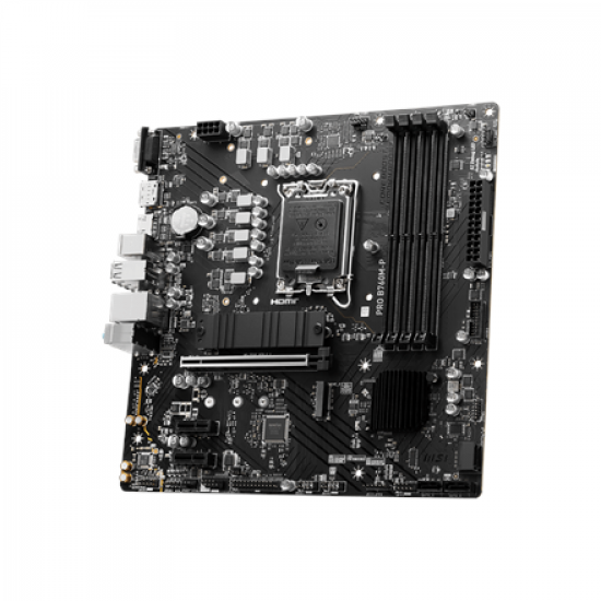 MSI | PRO B760M-P | Processor family Intel | Processor socket  LGA1700 | DDR5 DIMM | Memory slots 4 | Supported hard disk drive interfaces 	SATA, M.2 | Number of SATA connectors 4 | Chipset Intel B760 | mATX