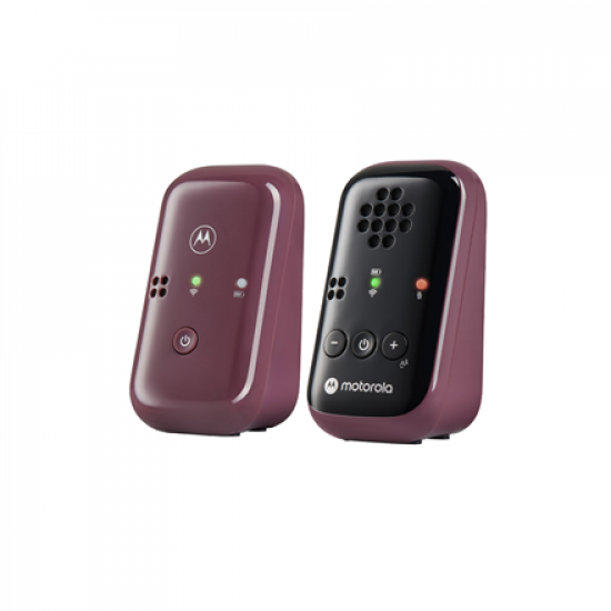 Motorola | Travel Audio Baby Monitor | PIP12 | Crystal-clear HD sound; 10 hours of battery life; The portable, magnetic design powers off the units automatically | Burgundy