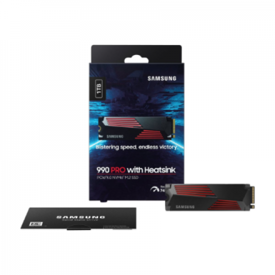 Samsung | 990 PRO with Heatsink | 1000 GB | SSD form factor M.2 2280 | Solid-state drive interface M.2 NVME | Read speed 7450 MB/s | Write speed 6900 MB/s