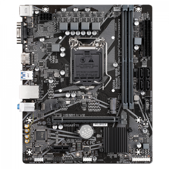 Gigabyte | H510M H V2 1.0 M/B | Processor family Intel | Processor socket  LGA1200 | DDR4 DIMM | Memory slots 2 | Supported hard disk drive interfaces SATA, M.2 | Number of SATA connectors 4 | Chipset Intel H470 Express | Micro ATX
