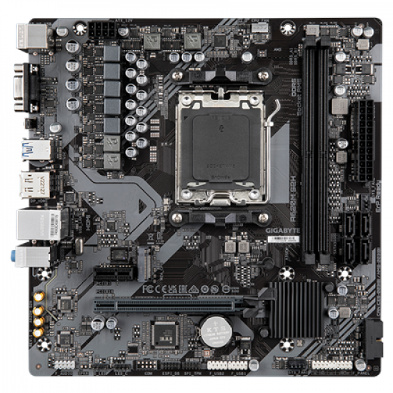 Gigabyte | A620M S2H 1.0 M/B | Processor family AMD | Processor socket AM5 | DDR5 DIMM | Memory slots 2 | Supported hard disk drive interfaces 	SATA, M.2 | Number of SATA connectors 4 | Chipset AMD A620 | Micro ATX