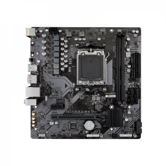Gigabyte | A620M H 1.0 M/B | Processor family AMD | Processor socket AM5 | DDR5 DIMM | Memory slots 2 | Supported hard disk drive interfaces SATA, M.2 | Number of SATA connectors 4 | Chipset AMD A620 | Micro ATX