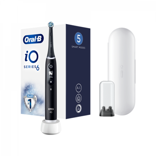 Oral-B | Electric Toothbrush | iO6 Series | Rechargeable | For adults | Number of brush heads included 1 | Number of teeth brushing modes 5 | Black Onyx