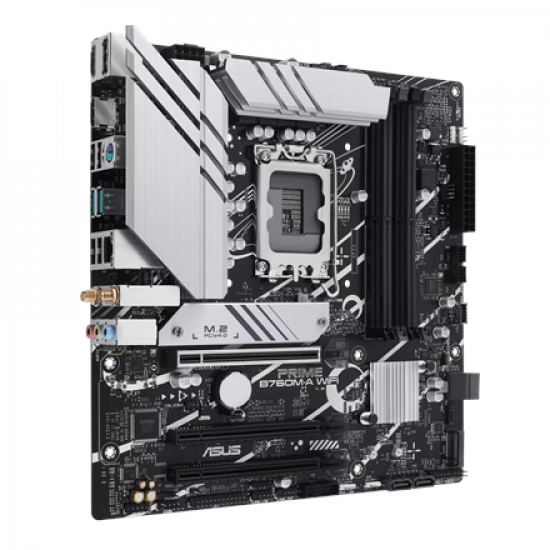 Asus | PRIME B760M-A WIFI | Processor family Intel | Processor socket LGA1700 | DDR5 | Supported hard disk drive interfaces M.2, SATA | Number of SATA connectors 4