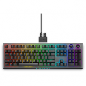 Dell | Alienware Tri-Mode AW920K | Wireless Gaming Keyboard | Wireless | RGB LED light | US | Bluetooth | Dark Side of the Moon | Numeric keypad | CHERRY MX Red | Wireless connection