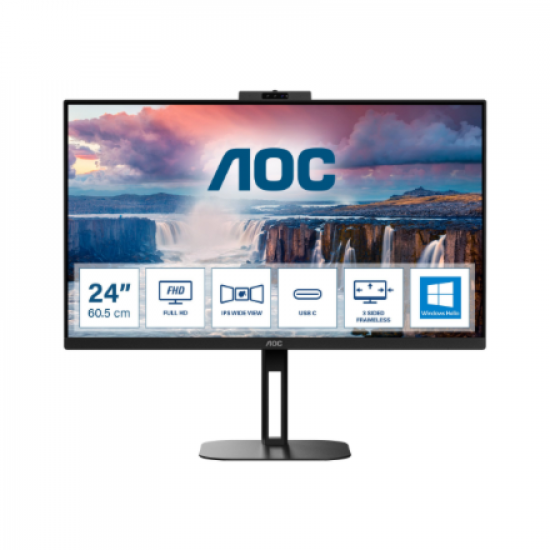 AOC | USB-C Monitor with Webcam | 24V5CW/BK | 23.8 