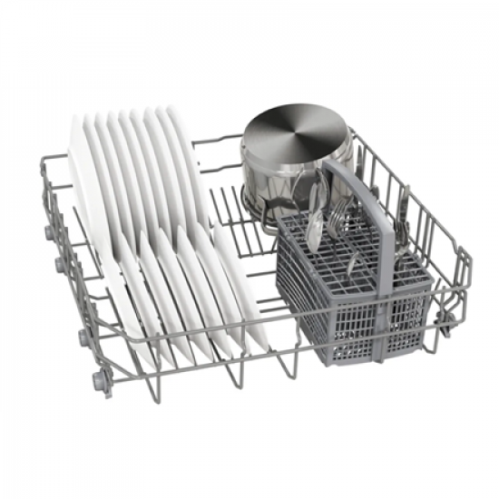 Dishwasher | SMS25AI05E | Free standing | Width 60 cm | Number of place settings 12 | Number of programs 5 | Energy efficiency class E | Display | AquaStop function | Silver inox