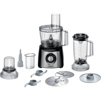 Bosch | Food Processor MultiTalent 3 Plus | MCM3PM386 | 900 W | Number of speeds 2 | Bowl capacity 2.3 L | Black/Stainless steel