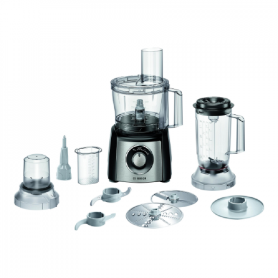 Bosch | Food Processor MultiTalent 3 Plus | MCM3PM386 | 900 W | Number of speeds 2 | Bowl capacity 2.3 L | Black/Stainless steel