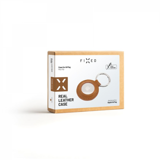 Fixed | Case for AirTag | Genuine cowhide | Brown