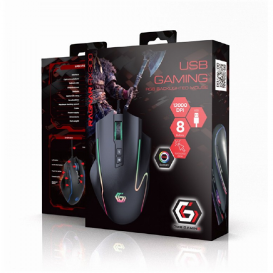 Gembird | USB gaming RGB backlighted mouse | MUSG-RAGNAR-RX300 | Optical mouse | Black