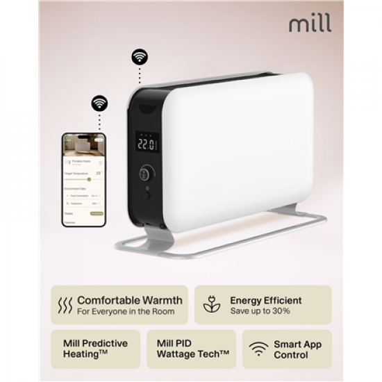 Mill | Portable Heater | CO1500MAXWIFI3 | Convection Heater | 1500 W | Suitable for rooms up to 14-18 m² | White | IPX4