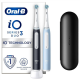 Oral-B | Electric Toothbrush Duo Pack | iO3 Series | Rechargeable | For adults | Number of brush heads included 2 | Number of teeth brushing modes 3 | Matt Black/Ice Blue