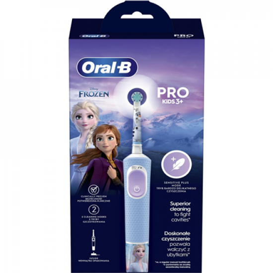Oral-B | Electric Toothbrush | Vitality PRO Kids Frozen | Rechargeable | For children | Number of brush heads included 1 | Number of teeth brushing modes 2 | Blue