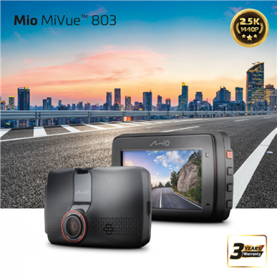 Mio | MiVue 803 | 2.5K 1440P | GPS | Wi-Fi | Dash cam | Audio recorder