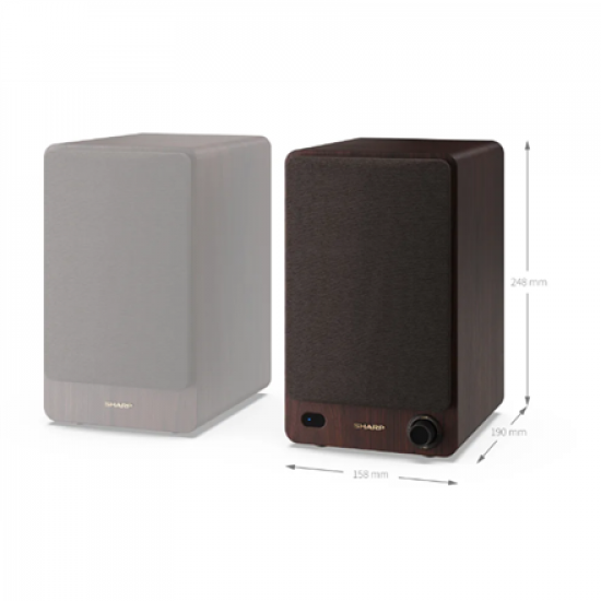 Sharp CP-SS30 Bookshelf Speakers, Brown | Sharp | Speakers | CP-SS30(BR) Bookshelf | 60 W | Bluetooth | Brown | Wireless connection