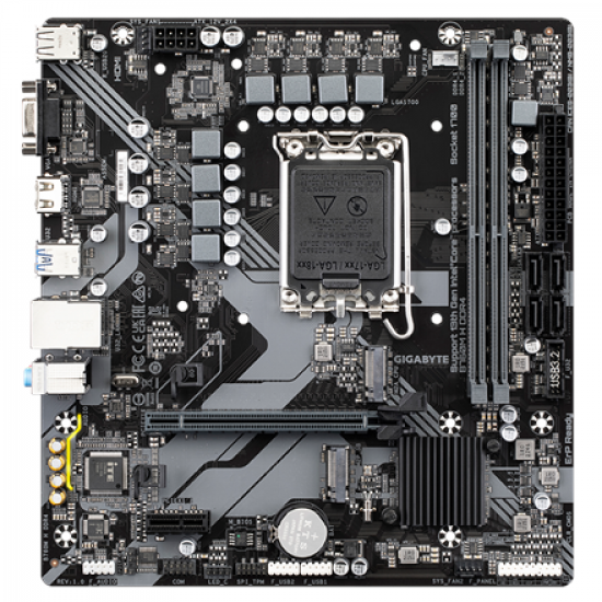 Gigabyte | B760M H DDR4 1.0 M/B | Processor family Intel | Processor socket LGA1700 | DDR4 DIMM | Memory slots 2 | Supported hard disk drive interfaces SATA, M.2 | Number of SATA connectors 4 | Chipset Intel B760 Express | Micro ATX