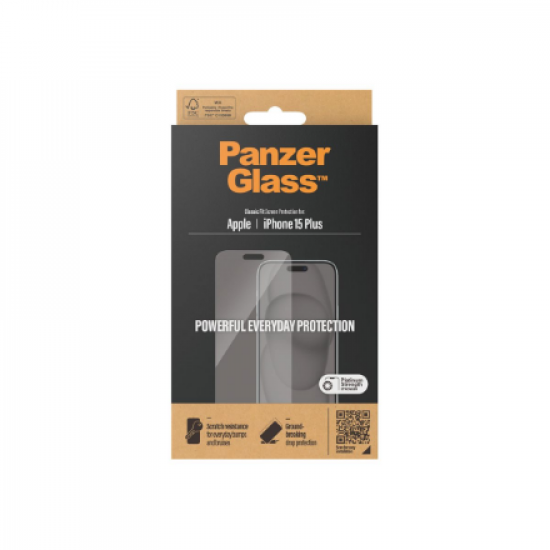PanzerGlass | Screen protector | Apple | IPhone 15 Plus | Glass | Transparent