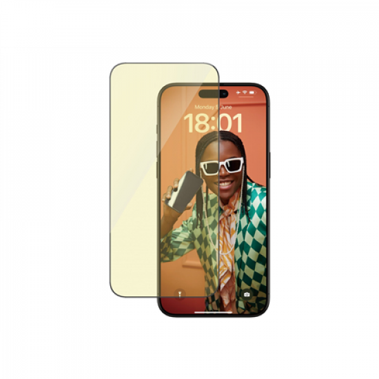 PanzerGlass | Screen protector | Apple | iPhone 15 Pro Max | Glass | Clear | Ultra-Wide Fit; Easy installation; Fingerprint resistant; Anti-blue light; Anti-reflective; Anti-yellowing | Eyecare