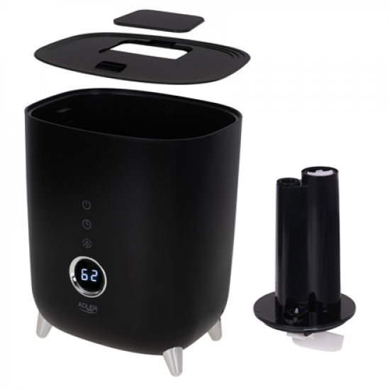 Adler | AD 7972 | Humidifier | 23 W | Water tank capacity 4 L | Suitable for rooms up to 35 m² | Ultrasonic | Humidification capacity 150-300 ml/hr | Black