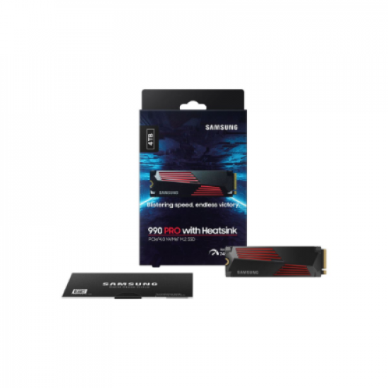 Samsung | 990 PRO with Heatsink | 4000 GB | SSD form factor M.2 2280 | Solid-state drive interface M.2 NVME | Read speed 7450 MB/s | Write speed 6900 MB/s