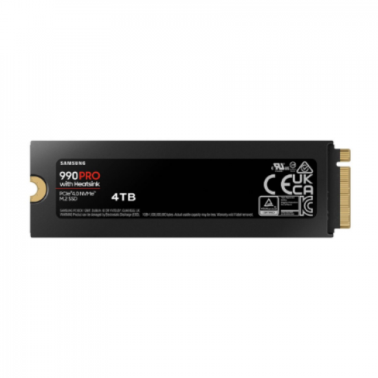 Samsung | 990 PRO with Heatsink | 4000 GB | SSD form factor M.2 2280 | Solid-state drive interface M.2 NVME | Read speed 7450 MB/s | Write speed 6900 MB/s
