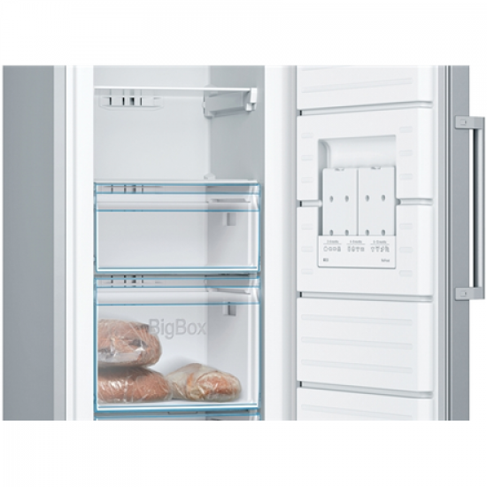 Bosch | Freezer | GSN33VLEP | Energy efficiency class E | Upright | Free standing | Height 176 cm | Total net capacity 225 L | No Frost system | Stainless Steel