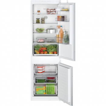 Bosch | Refrigerator | KIN86NSE0 | Energy efficiency class E | Built-in | Combi | Height 177.2 cm | No Frost system | Fridge net capacity 184 L | Freezer net capacity 76 L | 35 dB | White