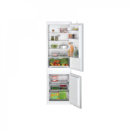 Bosch | Refrigerator | KIN86NSE0 | Energy efficiency class E | Built-in | Combi | Height 177.2 cm | No Frost system | Fridge net capacity 184 L | Freezer net capacity 76 L | 35 dB | White