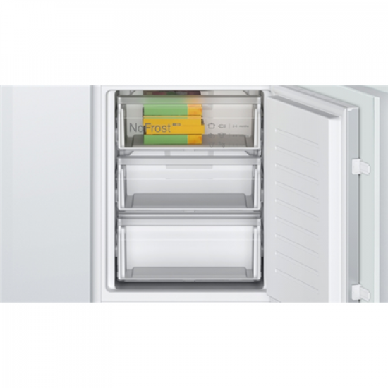 Bosch | Refrigerator | KIN86NSE0 | Energy efficiency class E | Built-in | Combi | Height 177.2 cm | No Frost system | Fridge net capacity 184 L | Freezer net capacity 76 L | 35 dB | White
