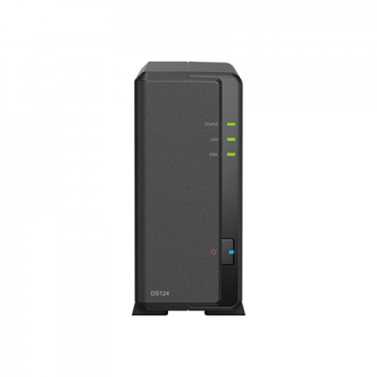 Synology | Tower NAS | DS124 | up to 1 HDD/SSD | Realtek | RTD1619B | Processor frequency 1.7 GHz | 1 GB | DDR4
