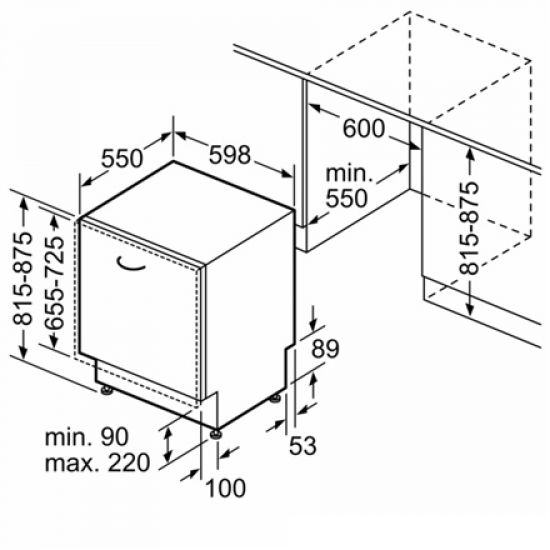 Dishwasher | SMV4HVX00E | Built-in | Width 59.8 cm | Number of place settings 14 | Number of programs 6 | Energy efficiency class D | Display | AquaStop function