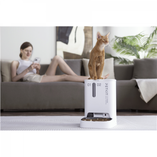 PETKIT | Feeder with Camera | P591 YumShare Dual-hopper | Capacity 2+3 L | White