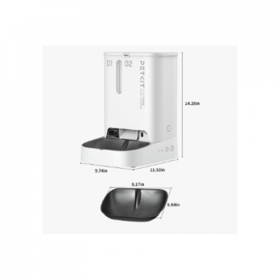 PETKIT | Feeder with Camera | P591 YumShare Dual-hopper | Capacity 2+3 L | White