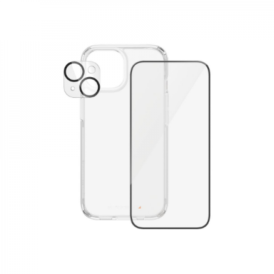 PanzerGlass | Panzerglass 3-in-1 Pack | iPhone | iPhone 15 | Clear | Wireless charging compatible. Scratch and shock resistant | PicturePerfect Camera Lens Protector, a wireless charging compatible HardCase and an Ultra-Wide Fit Screen Protector